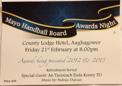 Swinford GAA Handball club Awards night poster